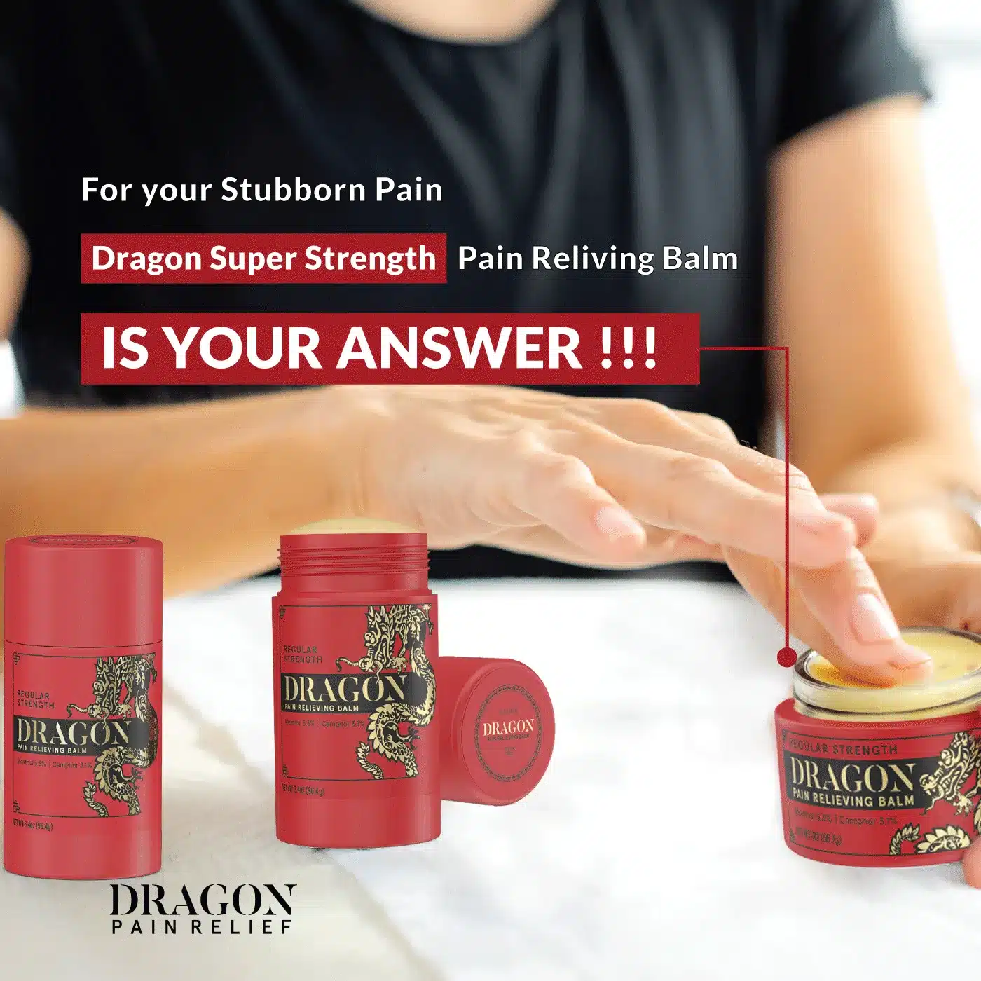 Dragon Pain Relieving Balm Regular Strength Jar 2oz - Isolate Formula - Image 9